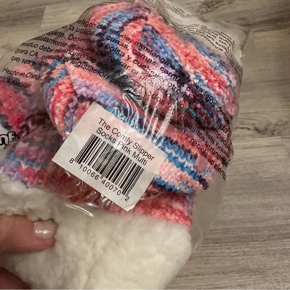 The Comfy Sleeper Sock Multicolor Slipper Socks cozy warm socks 6-10 - Picture 3 of 7
